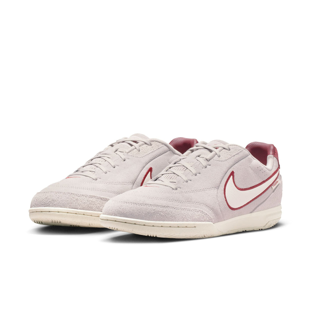 Nike Tiempo Streetgato PRM IN Indoor/Court Low-Top Soccer Shoes-  Moon Particle/Chalk/Team Red